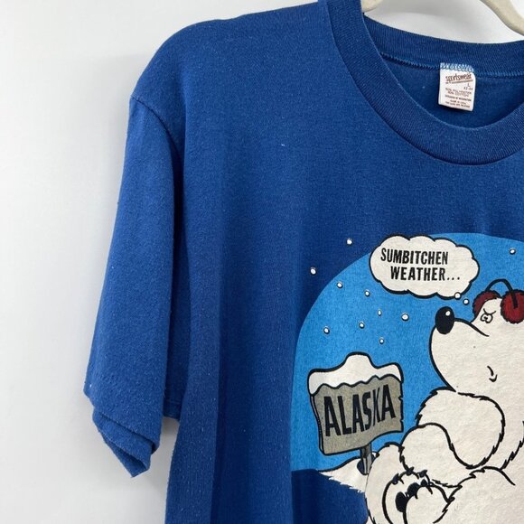 Sportswear Alaska women's Blue Short Sleeve Crew Neck T-Shirt Size Large - Picture 5 of 13